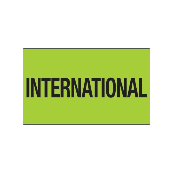 Bsc Preferred 3 x 5'' - ''International'' Fluorescent Green Labels BUY00024054 - main